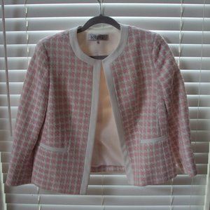 Kasper Women's Check Tweed Framed Cardigan SIZE 6P